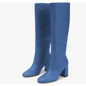 FSJ Blue Heeled Knee-High Boots